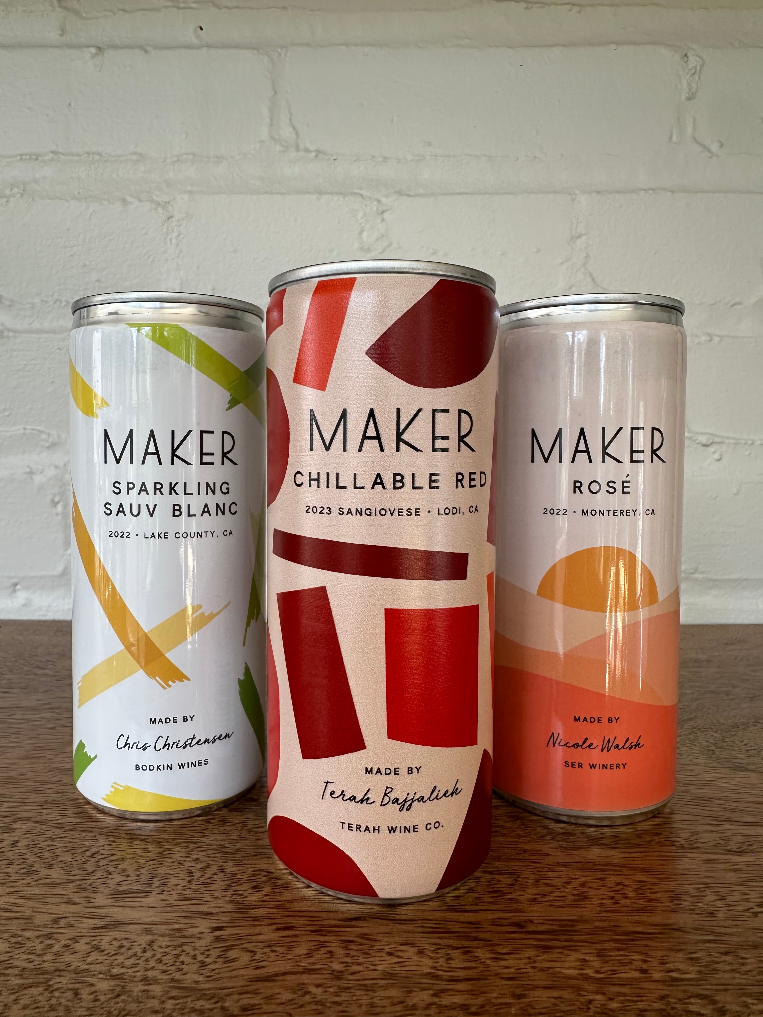 Maker Wine Sampler + Wine Glass Bundle
