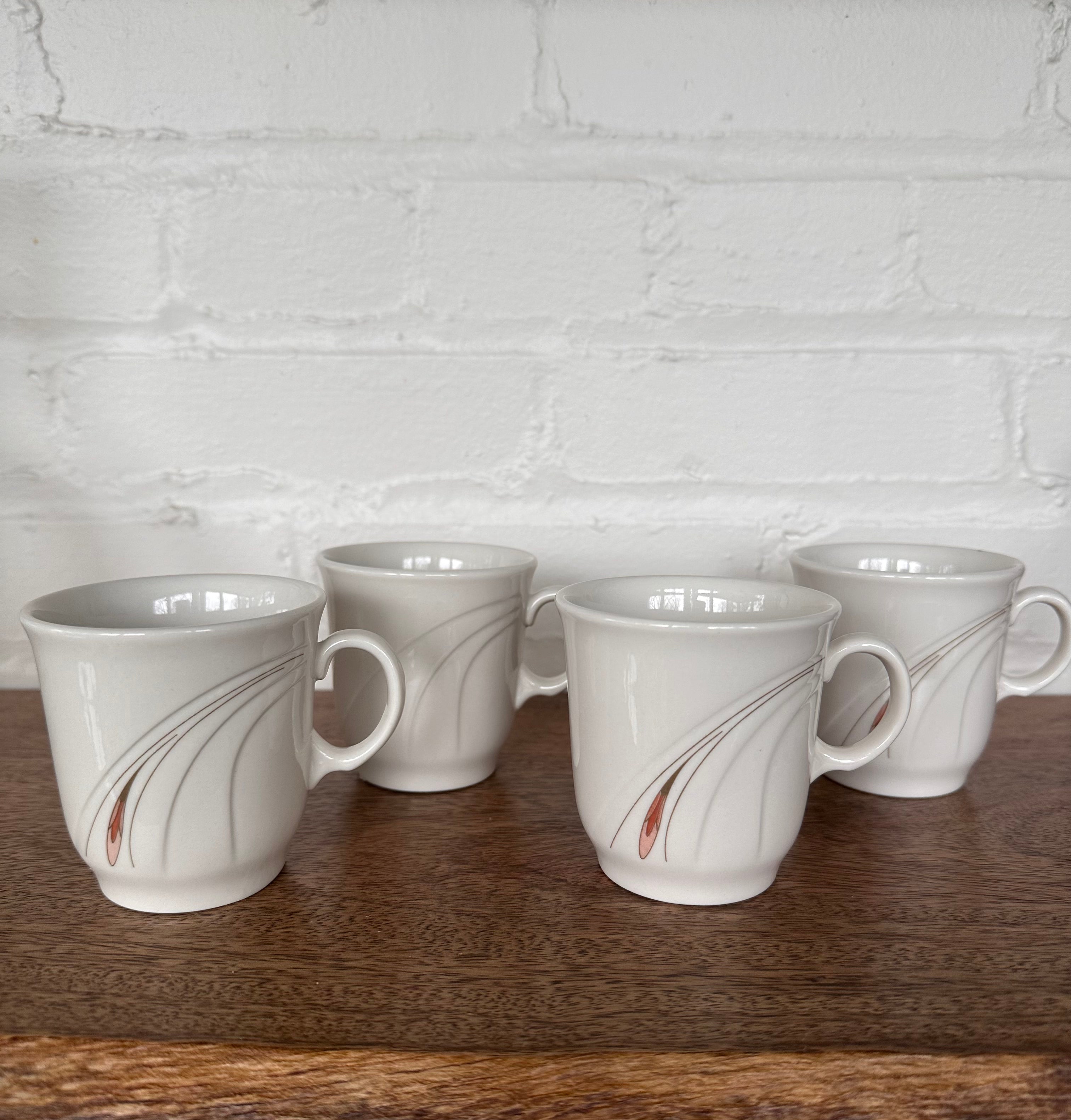 Vintage Art Deco Mugs, Set of 4