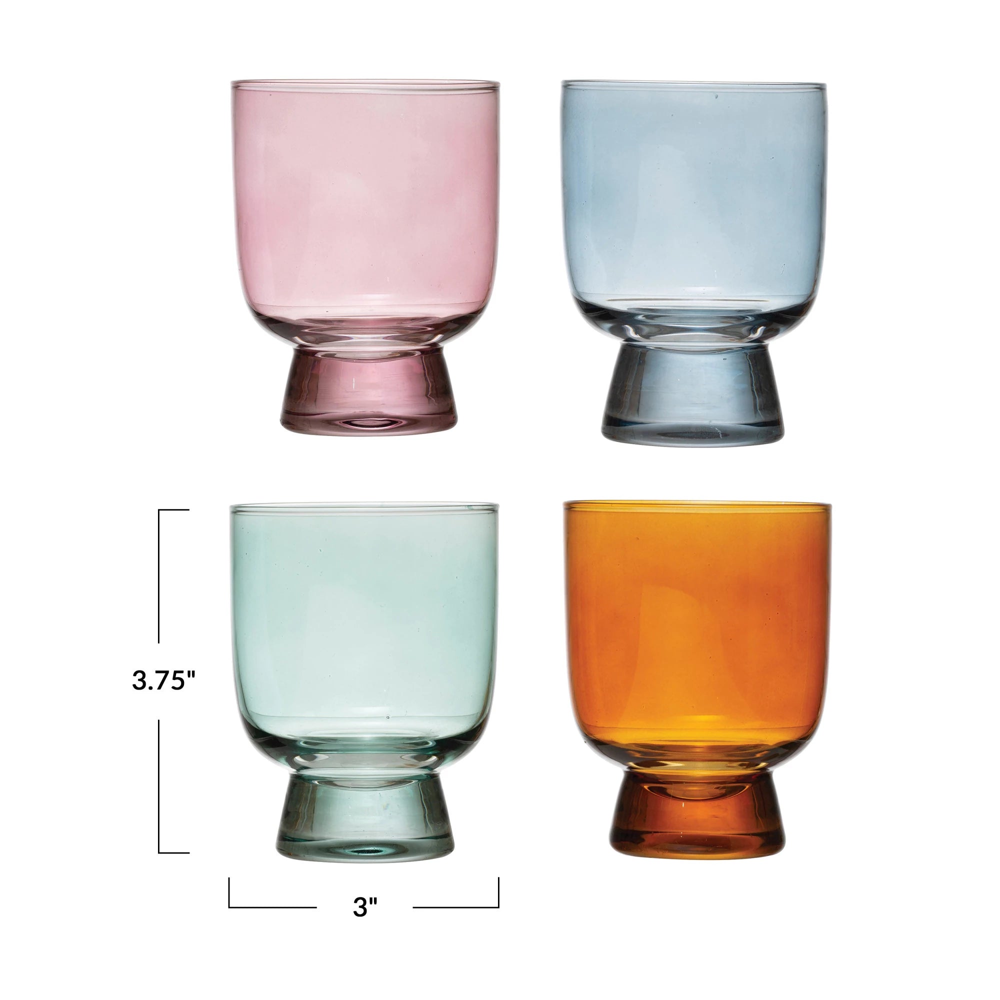 Multicolored Drinking Glasses, Set of 4