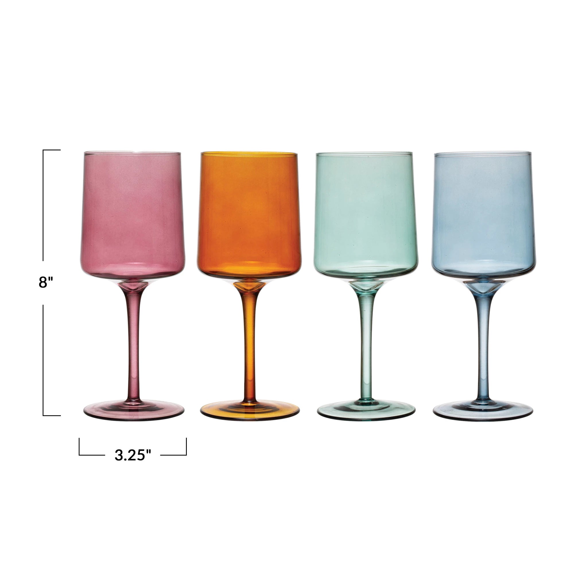 Multicolored Wine Glasses, Set of 4